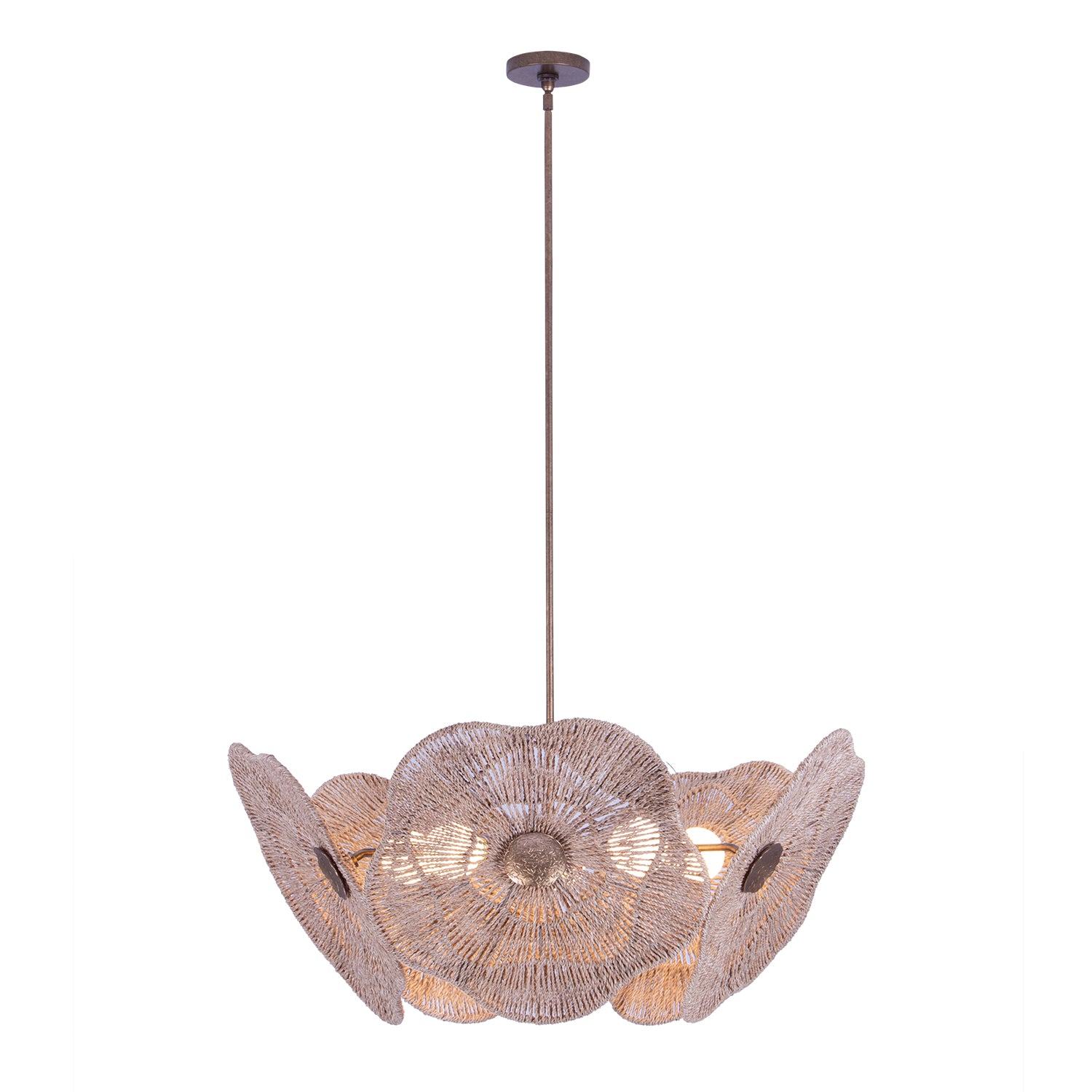 20'' Poppy 5 Light Pearlized Antique Brass Chandelier