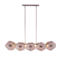 16'' Poppy 5 Light Pearlized Antique Brass Linear Pendant
