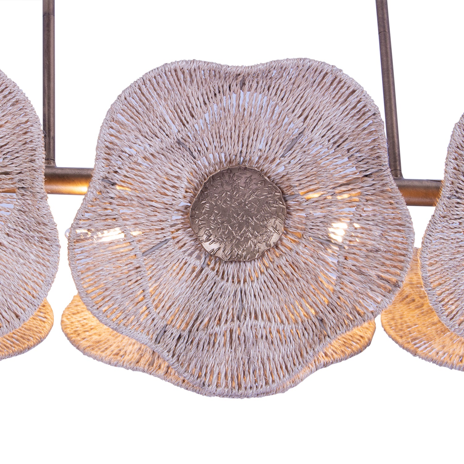 16'' Poppy 5 Light Pearlized Antique Brass Linear Pendant