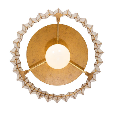 8.5'' Fractal 1 Light Oxidized Gold Leaf Flush Mount