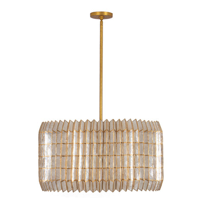 15'' Fractal 8 Light Oxidized Gold Leaf Chandelier