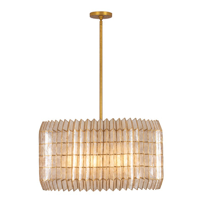 15'' Fractal 8 Light Oxidized Gold Leaf Chandelier