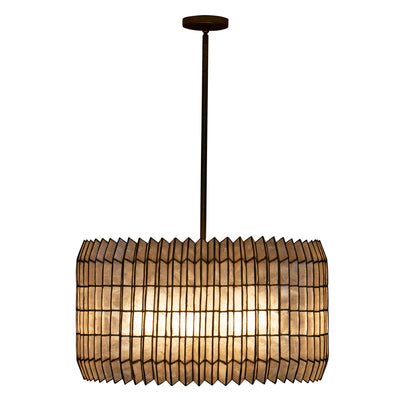 15'' Fractal 8 Light Oxidized Gold Leaf Chandelier