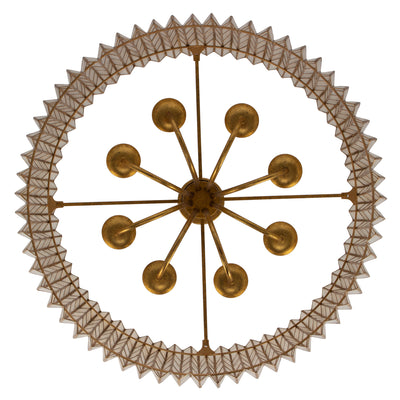 15'' Fractal 8 Light Oxidized Gold Leaf Chandelier