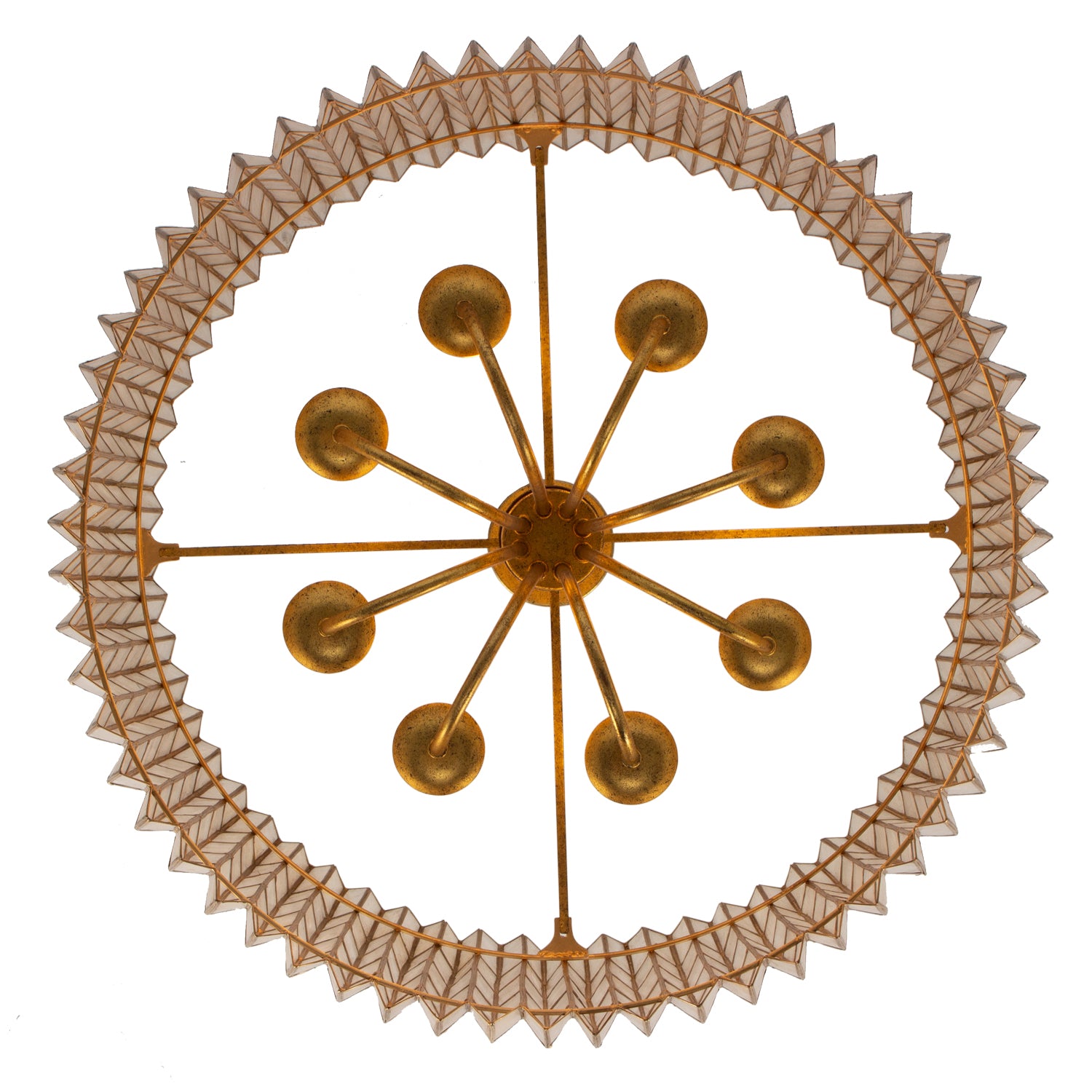 15'' Fractal 8 Light Oxidized Gold Leaf Chandelier