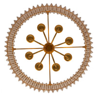 15'' Fractal 8 Light Oxidized Gold Leaf Chandelier
