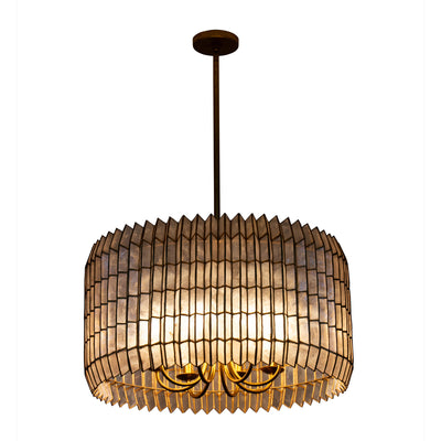 15'' Fractal 8 Light Oxidized Gold Leaf Chandelier
