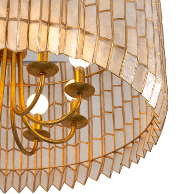 15'' Fractal 8 Light Oxidized Gold Leaf Chandelier