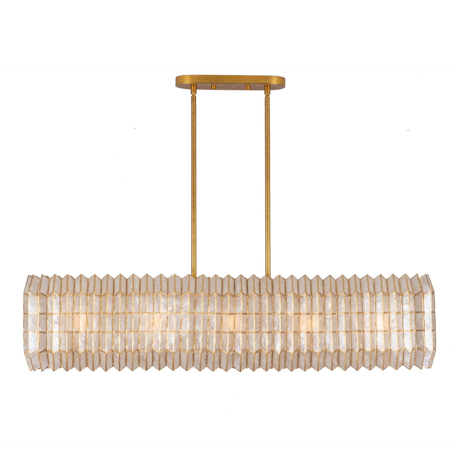 12'' Fractal 10 Light Oxidized Gold Leaf Linear Pendant