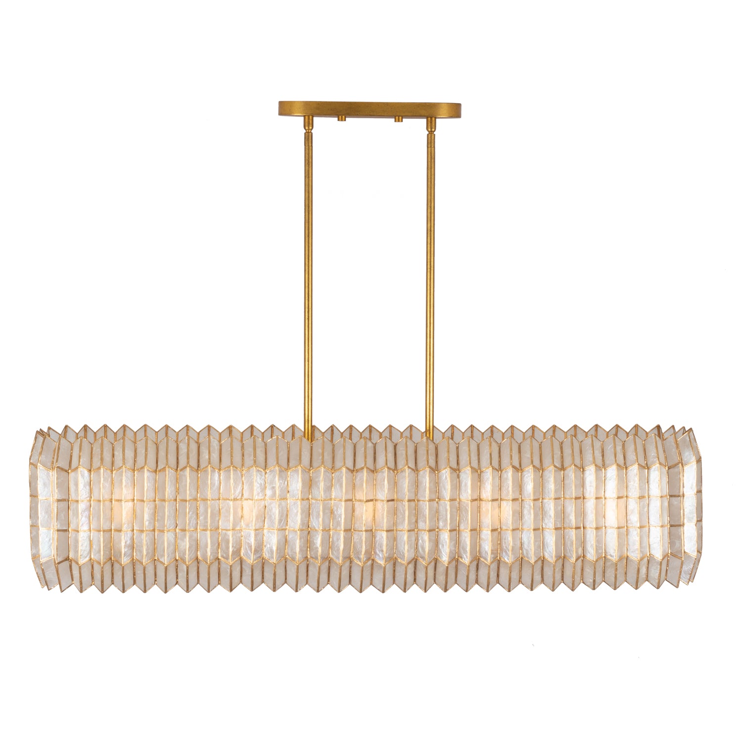 12'' Fractal 10 Light Oxidized Gold Leaf Linear Pendant