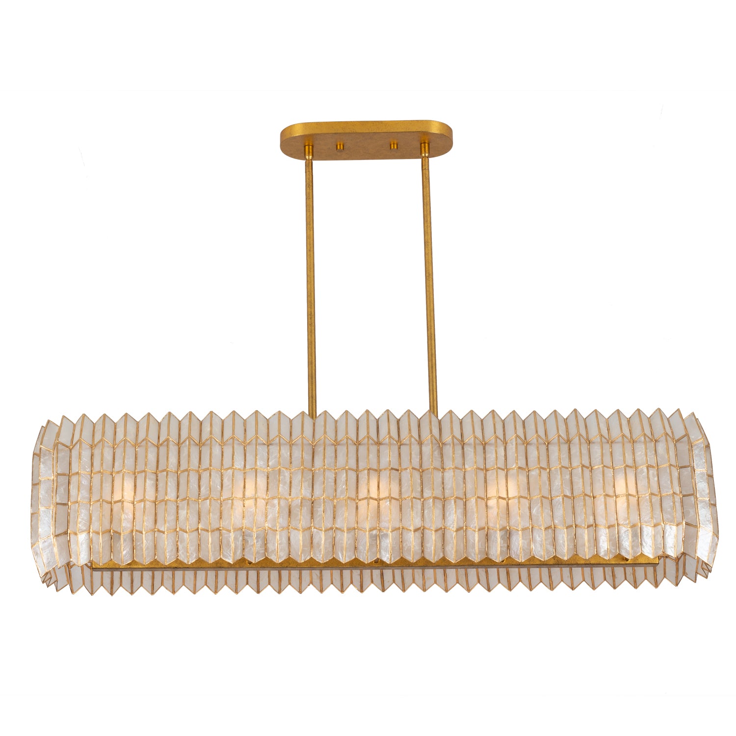 12'' Fractal 10 Light Oxidized Gold Leaf Linear Pendant