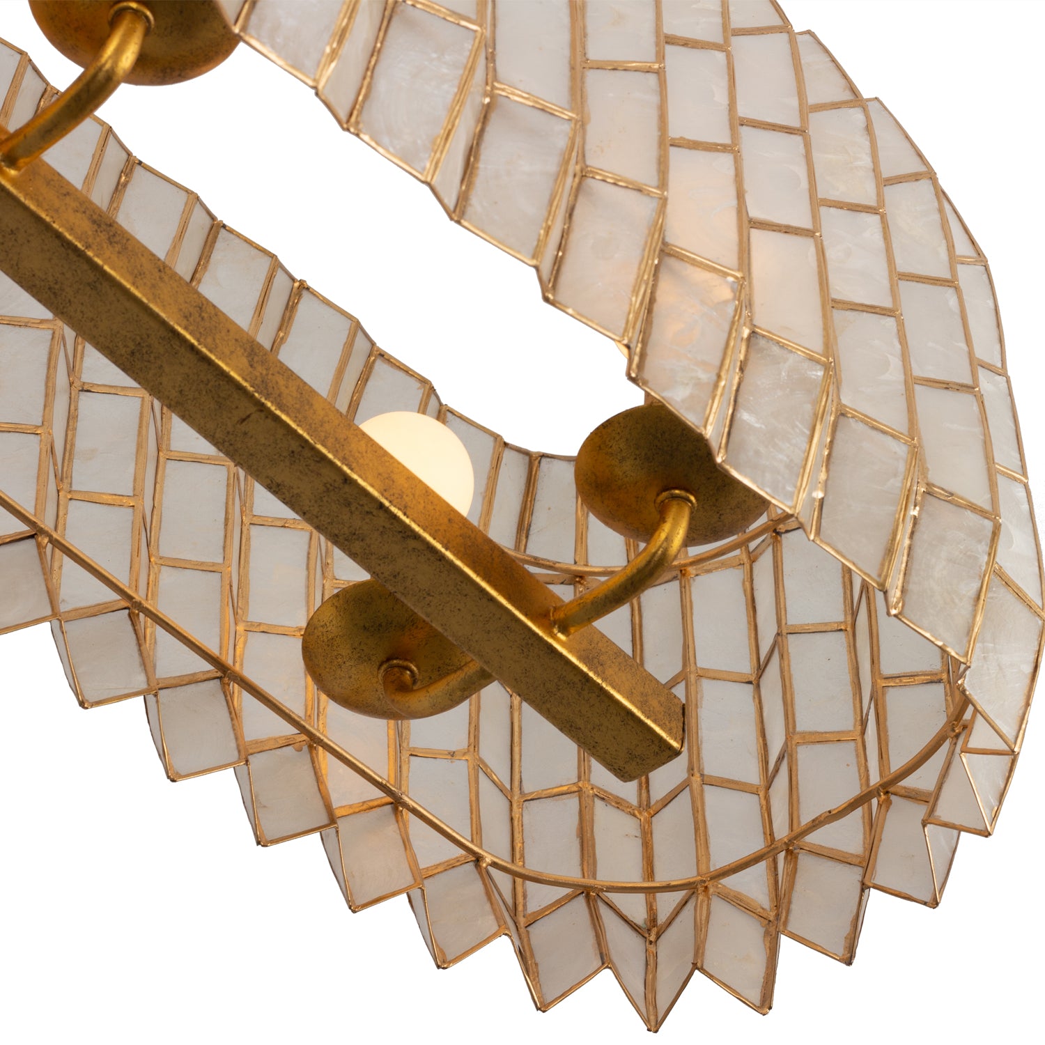 12'' Fractal 10 Light Oxidized Gold Leaf Linear Pendant