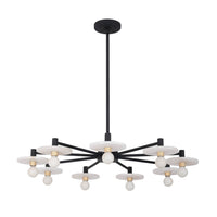 14'' Discus 9 Light Matte Black Chandelier