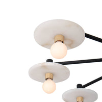 14'' Discus 9 Light Matte Black Chandelier