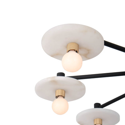 14'' Discus 9 Light Matte Black Chandelier
