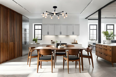 14'' Discus 9 Light Matte Black Chandelier