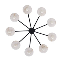 14'' Discus 9 Light Matte Black Chandelier