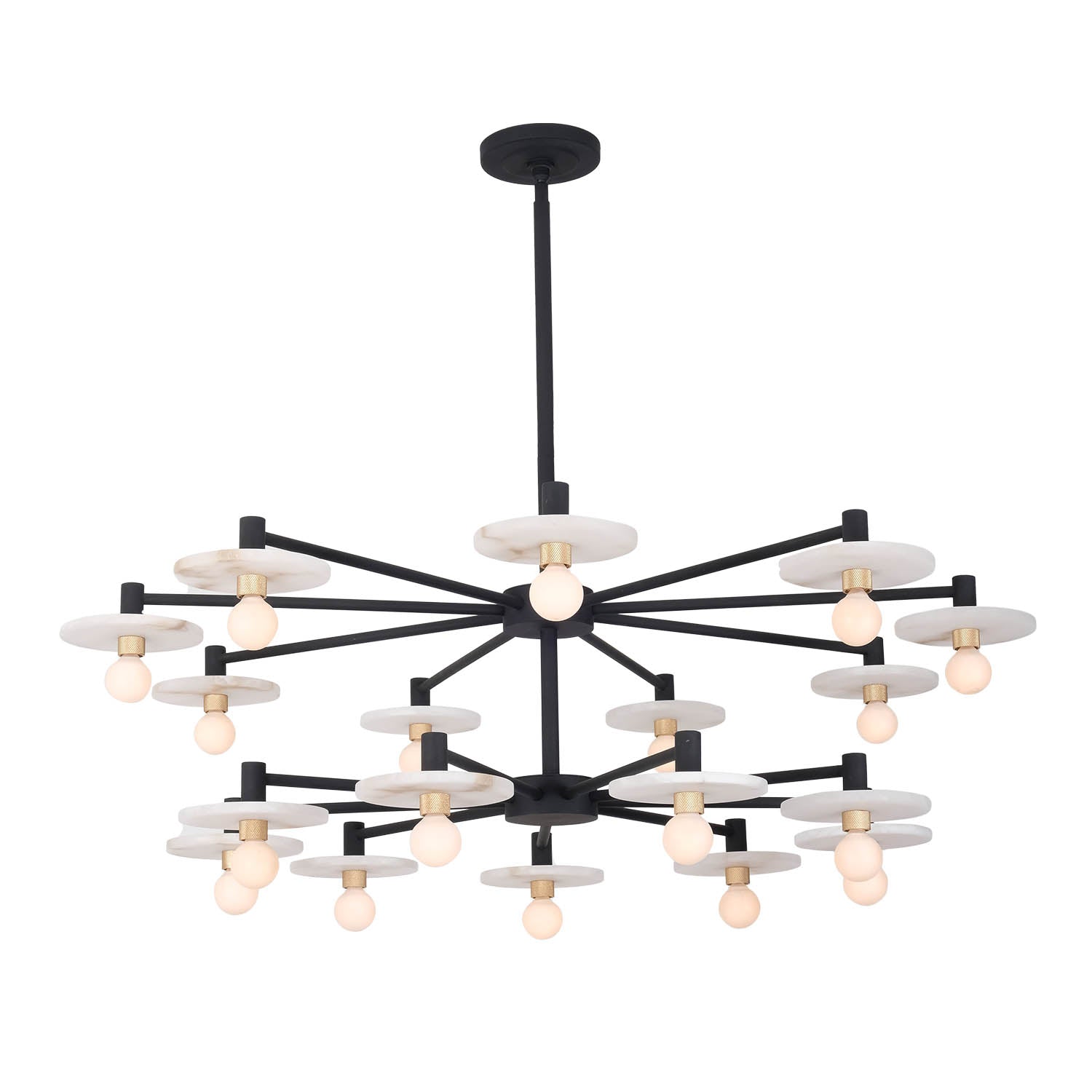 22.5'' Discus 18 Light Matte Black Chandelier