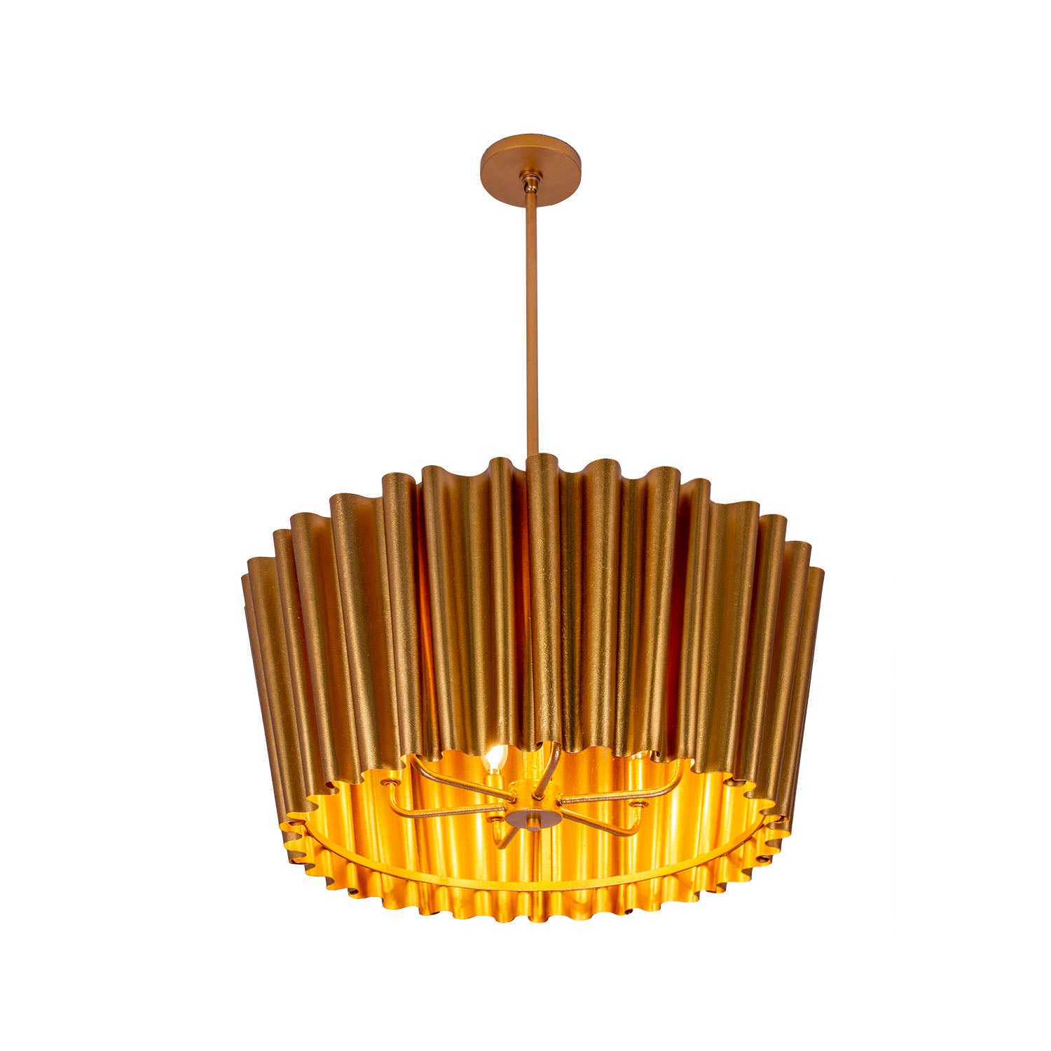 19.5'' Ripple 6 Light Bright Gold Chandelier