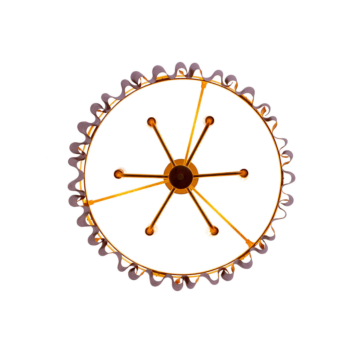 19.5'' Ripple 6 Light Bright Gold Chandelier
