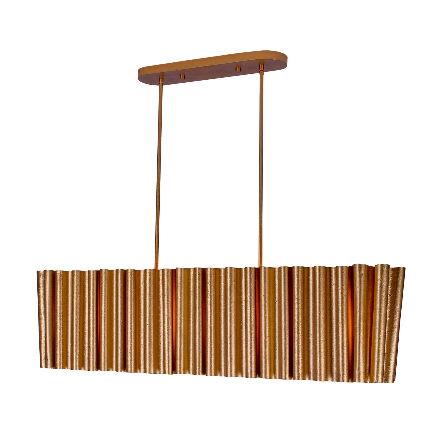 19'' Ripple 6 Light Bright Gold Linear Pendant