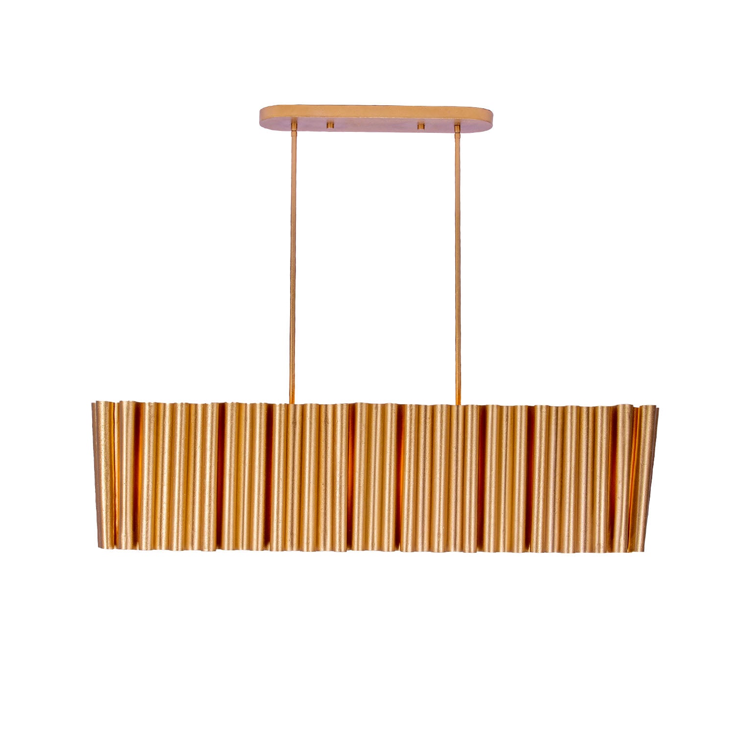 19'' Ripple 6 Light Bright Gold Linear Pendant