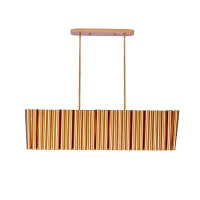 19'' Ripple 6 Light Bright Gold Linear Pendant