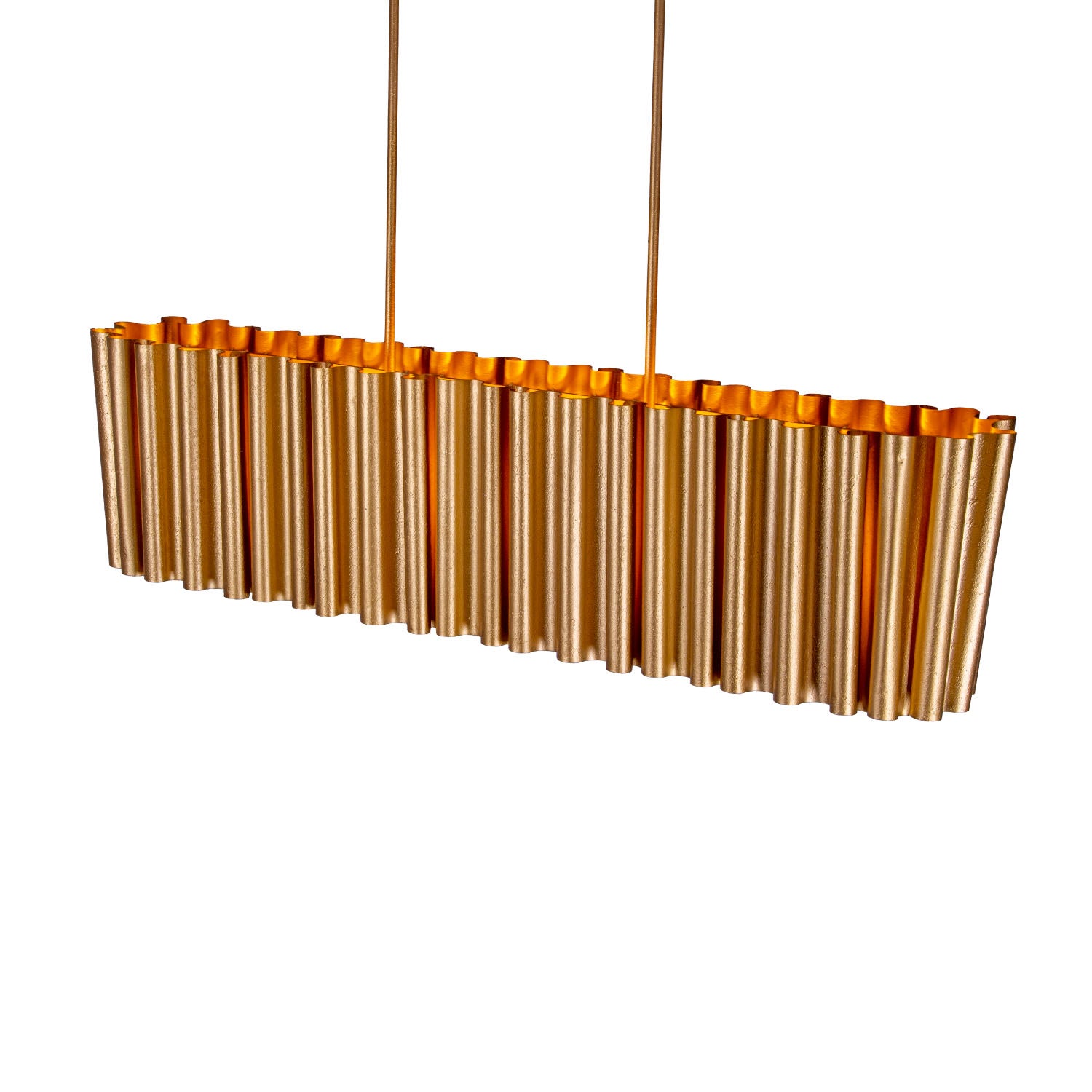 19'' Ripple 6 Light Bright Gold Linear Pendant