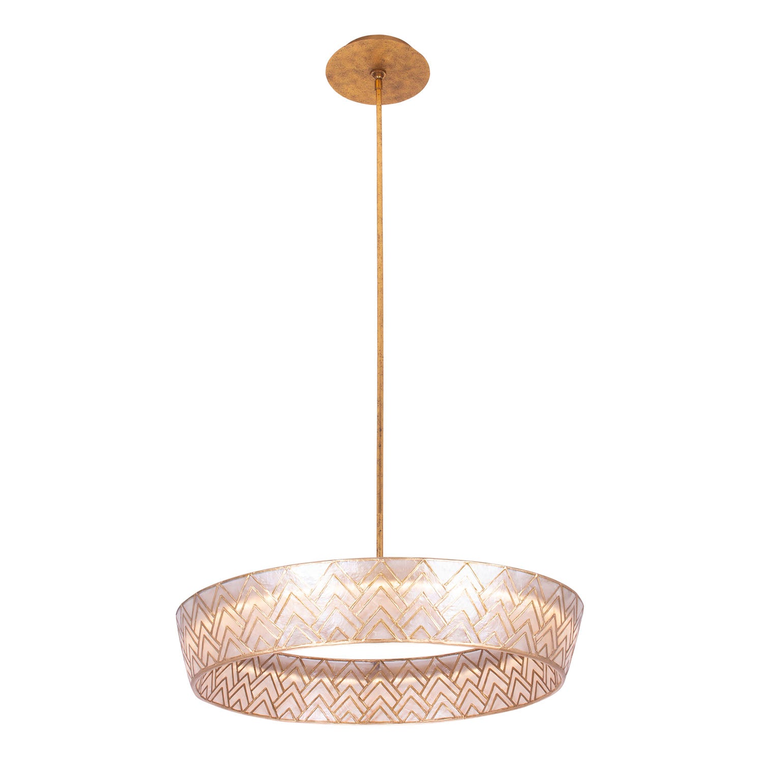 5'' Geo 1 Light Oxidized Gold Leaf Pendant