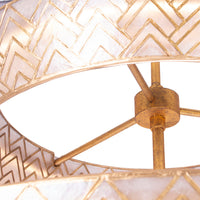5'' Geo 1 Light Oxidized Gold Leaf Pendant