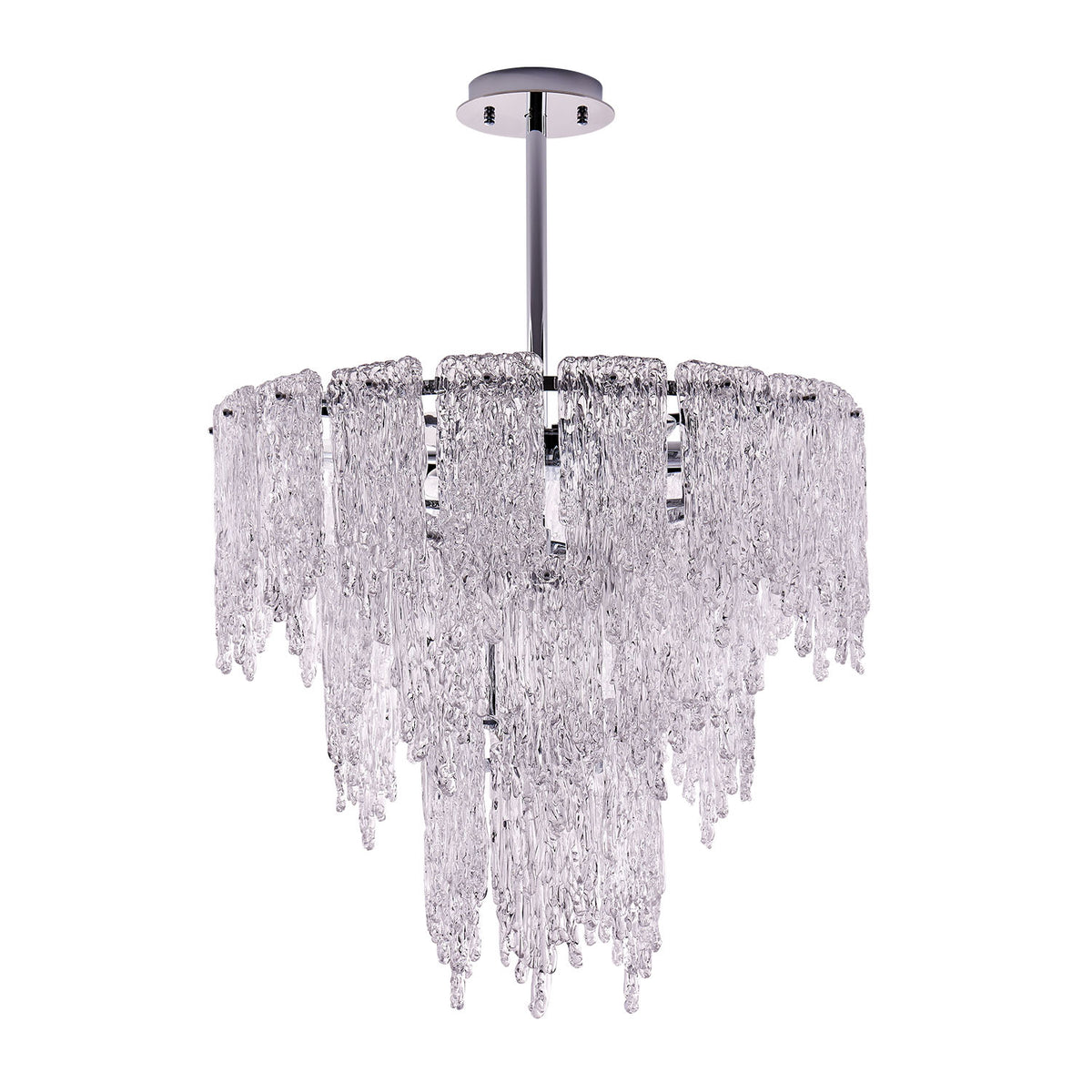 28'' Gisel 10 Light Polished Chrome Tiered Chandelier
