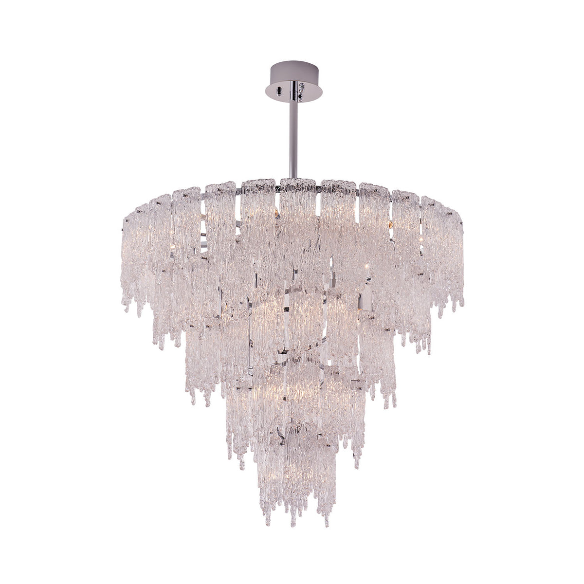 42'' Gisel 22 Light Polished Chrome Tiered Chandelier