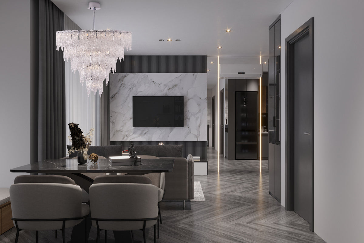 42'' Gisel 22 Light Polished Chrome Tiered Chandelier