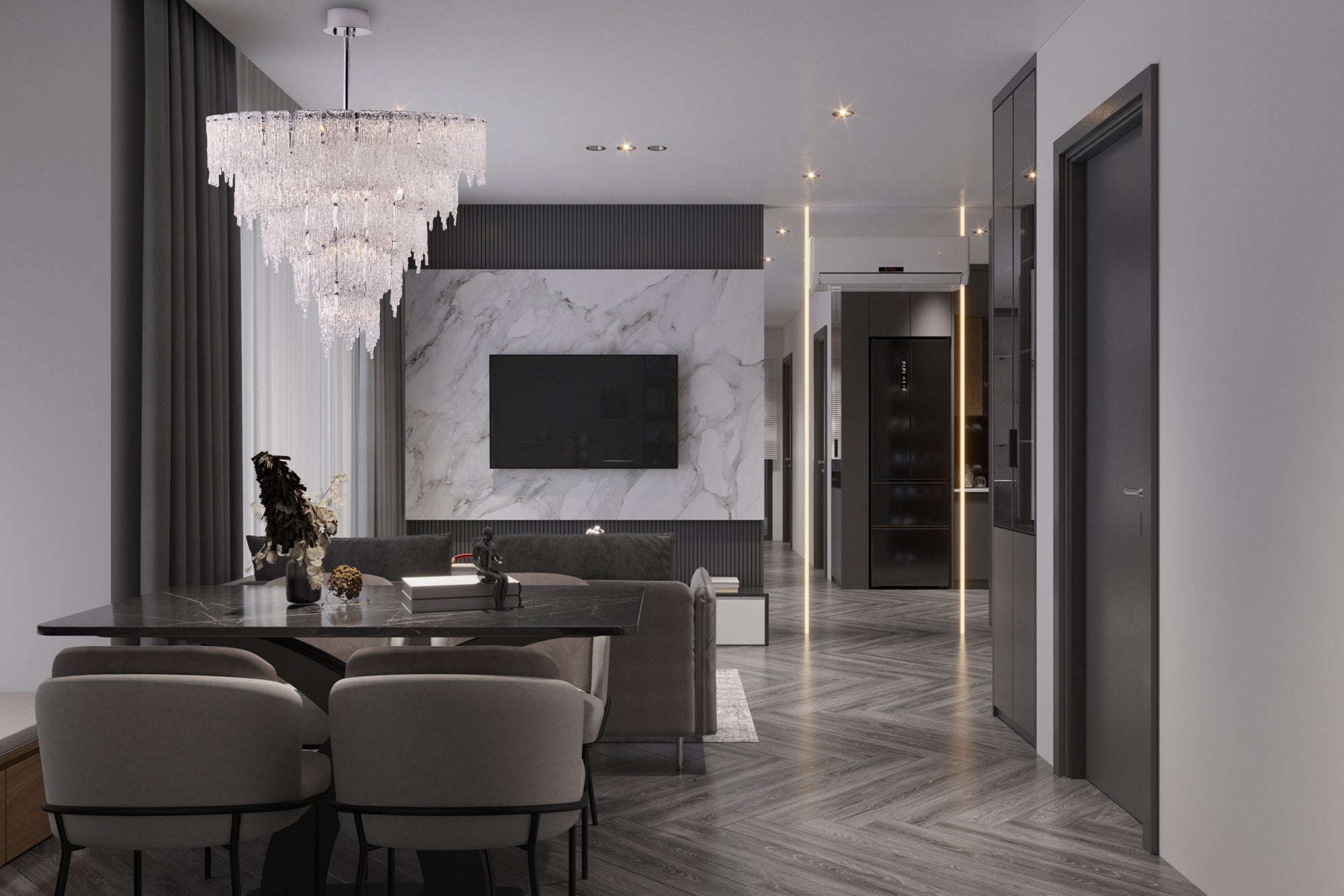 42'' Gisel 22 Light Polished Chrome Tiered Chandelier