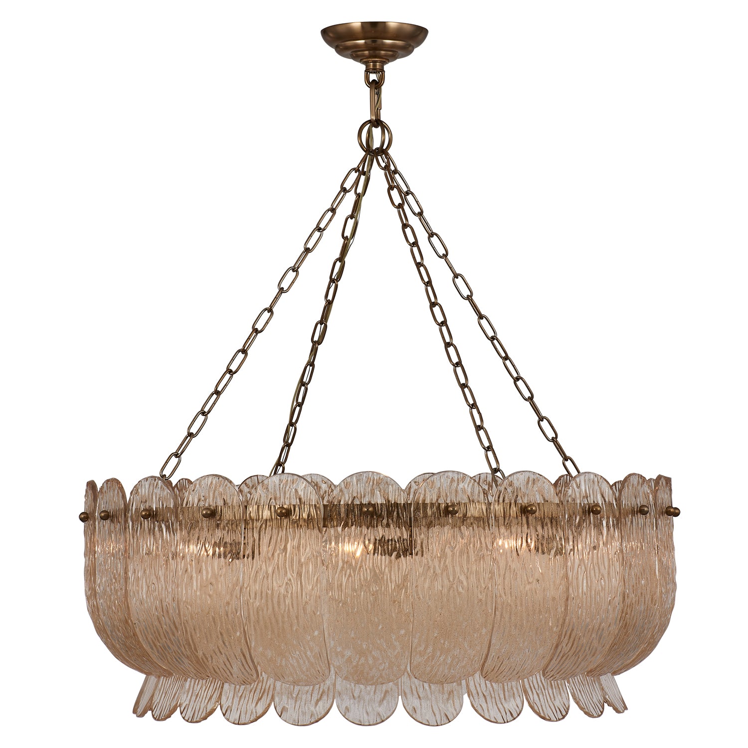 14'' Camellia 10 Light Winter Brass Chandelier