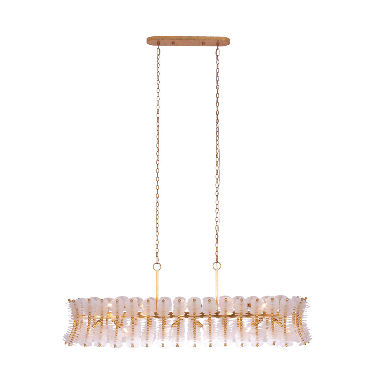 20'' Gossamer 12 Light Oxidized Gold Leaf Linear Pendant