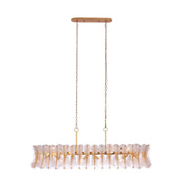 20'' Gossamer 12 Light Oxidized Gold Leaf Linear Pendant