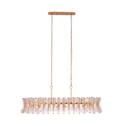 20'' Gossamer 12 Light Oxidized Gold Leaf Linear Pendant