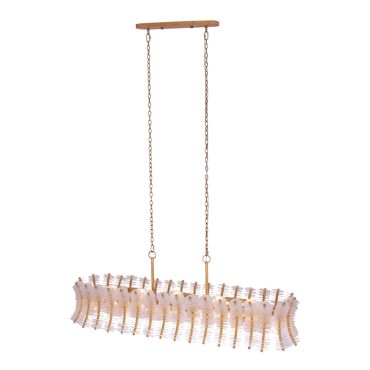 20'' Gossamer 12 Light Oxidized Gold Leaf Linear Pendant