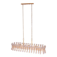 20'' Gossamer 12 Light Oxidized Gold Leaf Linear Pendant