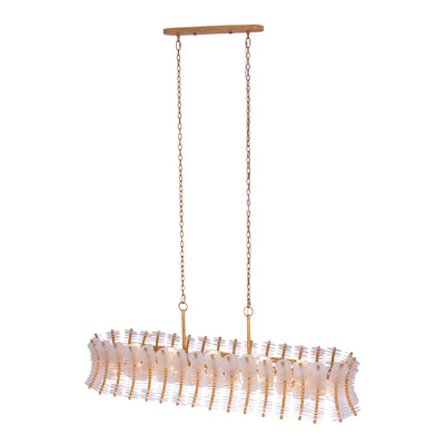 20'' Gossamer 12 Light Oxidized Gold Leaf Linear Pendant