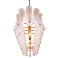 20'' Gossamer 12 Light Oxidized Gold Leaf Linear Pendant