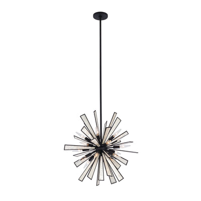 24'' Radiance 18 Light Matte Black Pendant