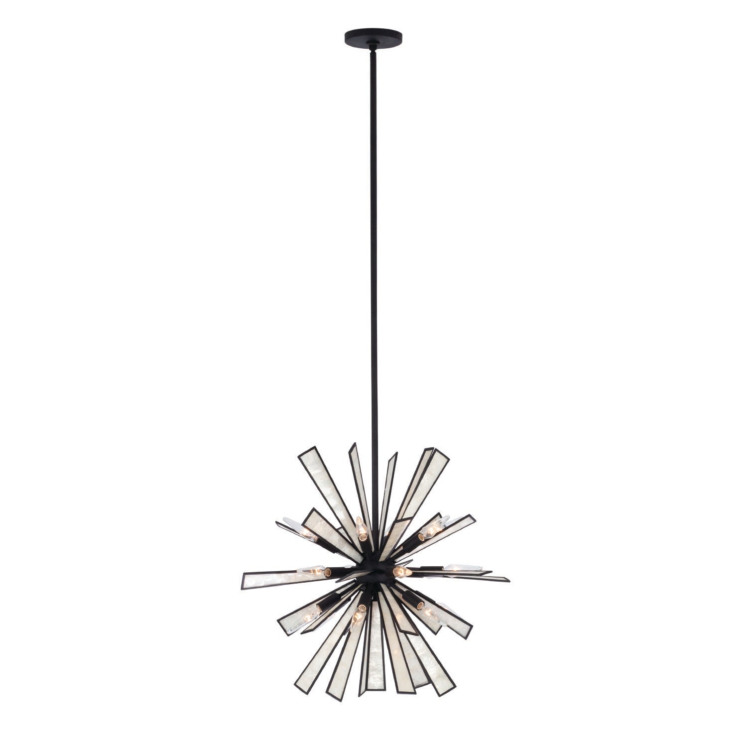 24'' Radiance 18 Light Matte Black Pendant