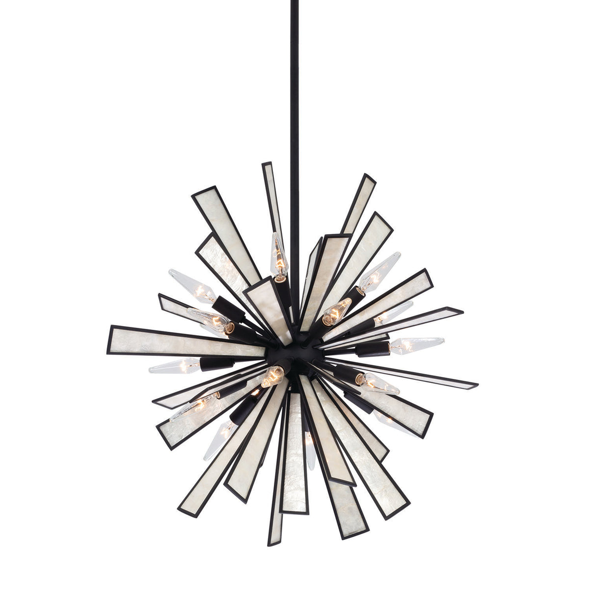 24'' Radiance 18 Light Matte Black Pendant