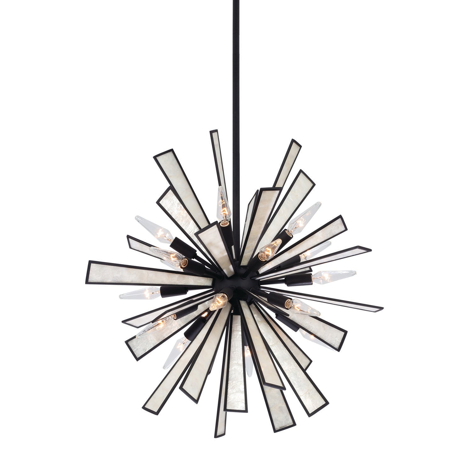 24'' Radiance 18 Light Matte Black Pendant