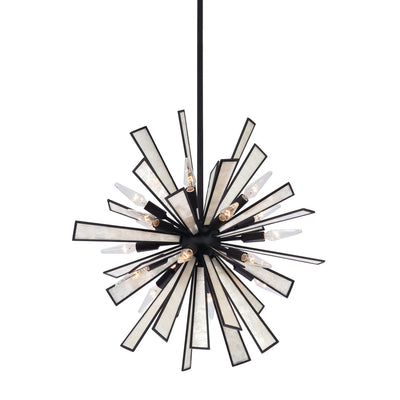 24'' Radiance 18 Light Matte Black Pendant