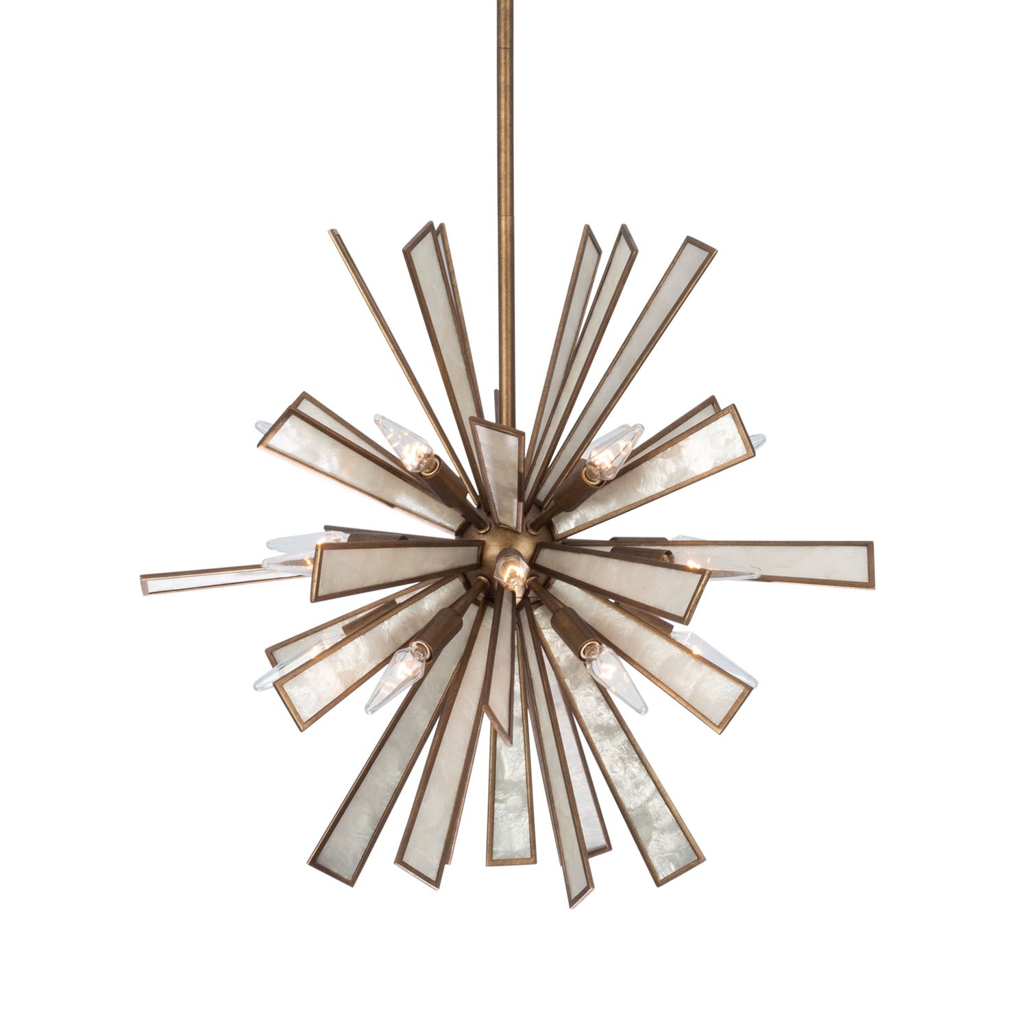 24'' Radiance 18 Light Pearlized Antique Brass Pendant