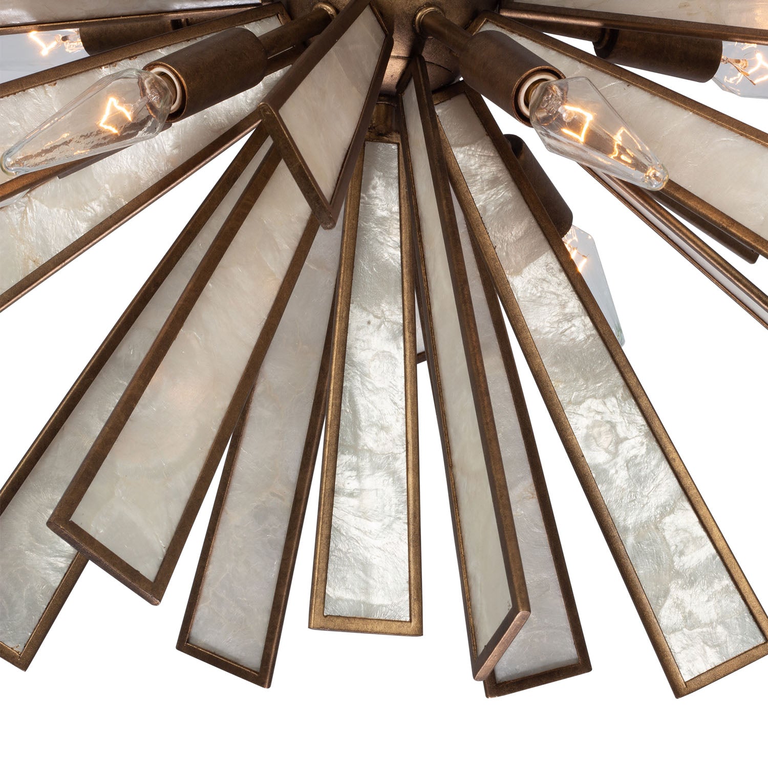 24'' Radiance 18 Light Pearlized Antique Brass Pendant