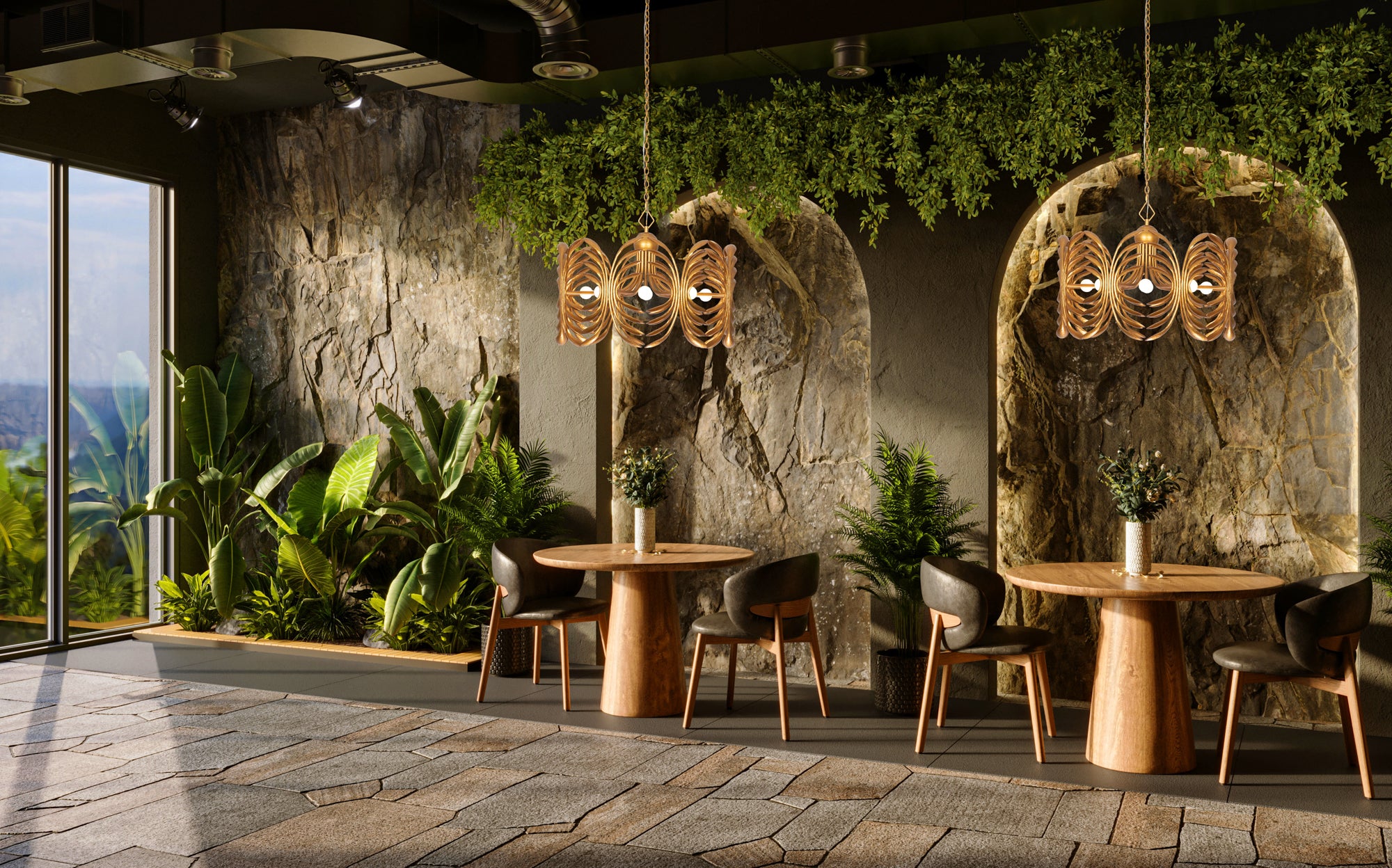 21'' Botanica 8 Light Warm Gold Chandelier